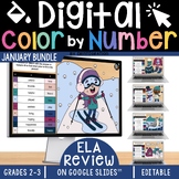 Color by Number ELA Monthly Review Practice Google Slides 