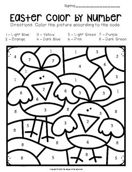 color by number easter preschool worksheets by the keeper of the memories