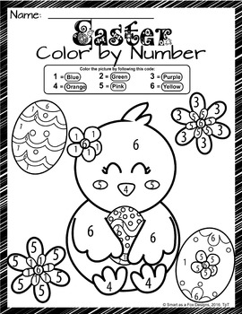 Color by Number Easter Worksheets - Ready to Print and Go ...