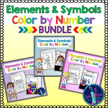 Chemical Elements - Color by Symbols {BUNDLE} by Science Girl Lessons