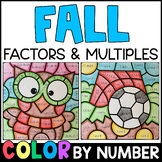 Color by Number - Fall Factors and Multiples Math Practice