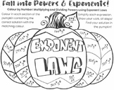 Color-by-Number: Fall into Powers & Exponents (simplify al