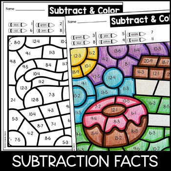 Color by Number - Food Addition and Subtraction Practice by Amanda Garcia