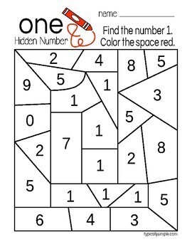 Color by Number: Hidden Numbers 0-9 by Typically Simple | TpT