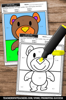 Color by Number Kindergarten Coloring Pages Comparing Numbers Worksheets SPS
