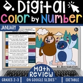 Color by Number Math Monthly Review Practice Google Slides