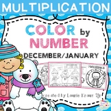 Color by Number Multiplication Facts December and January