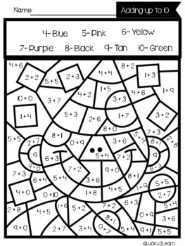 Color by Number New Years- Math Worksheets by Lucky2Learn | TPT