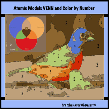 Preview of Atomic Models Venn & Color by Number Bird