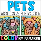 Color by Number -  Pets Addition and Subtraction Practice