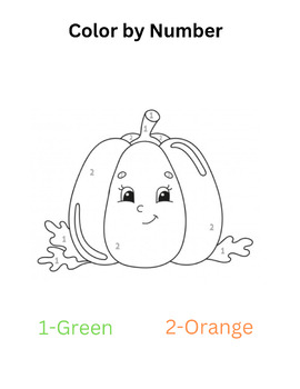 Preview of Color by Number Pumpkin