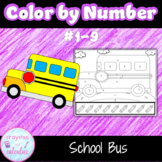 Color by Number School Bus