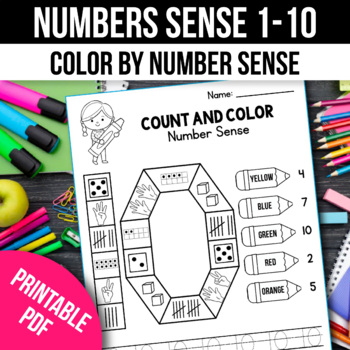 Preview of Color by Number Sense Fluency Math Kindergarten Morning Work November