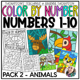 Color by Number Sheets | Color by Code Animals
