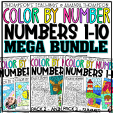 Color by Number Sheets | Color by Code Number Recognition BUNDLE