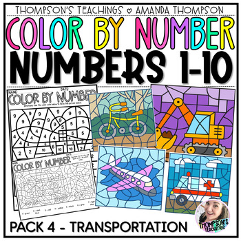 Preview of Color by Number Sheets | Color by Code Transportation