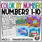 Color by Number Sheets | Color by Code Transportation