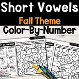 Color by Number Short Vowels FALL THEME