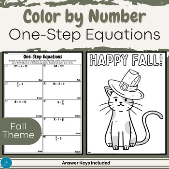 Preview of Color by Number | Solving Equations | Fall Math | Fall Coloring Pages | Algebra