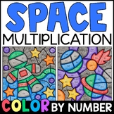 Color by Number - Space Multiplication Facts Practice