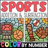 Color by Number -  Sports Addition and Subtraction Practice