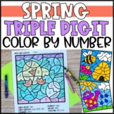 Spring Color by Number Pictures: Triple Digit Addition & S