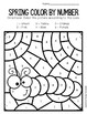 Color by Number Spring Preschool Worksheets by The Keeper of the Memories