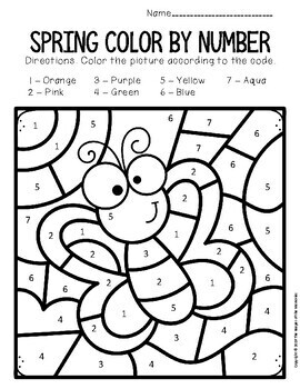 Spring Color by Number Printable