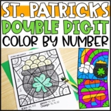 Color by Number St. Patrick's Day Math Double Digit Additi