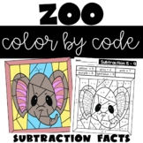 Color by Number Subtraction Zoo