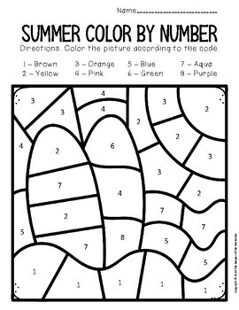 color by number summer preschool worksheets by the keeper of the memories
