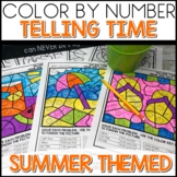 Color by Number Telling Time to the Hour and Half Hour Wor