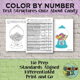 Text Structures Color by Number Candy-Distance Learning Ready