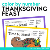 Color by Number Thanksgiving Feast