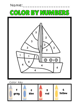 Color by Number Transportation Vehicles Worksheet - Fun and Educational ...