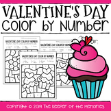 Color by Number Valentine's Day Preschool Worksheets