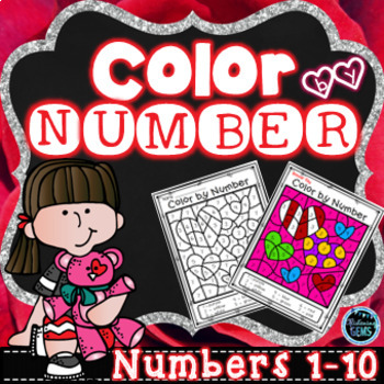 Preview of Color by Number Valentine's Day | Valentine's Day Numbers 1-10