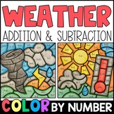 Color by Number -  Weather Addition and Subtraction Practice