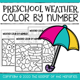 Color by Number Weather Preschool Worksheets