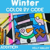Snow Coloring Pages Sheets Snowman Color by Number Code Addition