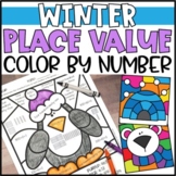 Color by Number Winter Place Value Worksheets
