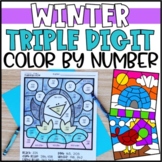 Winter Color by Number Triple Digit Addition & Subtraction