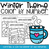 Color by Number Winter Preschool Worksheets