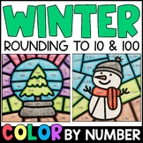 Color by Number - Winter Rounding to the Nearest 10 and 100