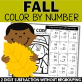 Color by Number Worksheets 2 Digit Subtraction with Regrou