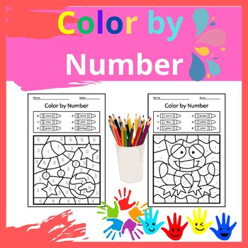 Preview of Color by Number Worksheets for Kindergarten