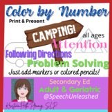 Color by Number for Memory & Attention-Camping Theme