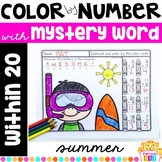 Color by Number for Summer within 20 with mystery word