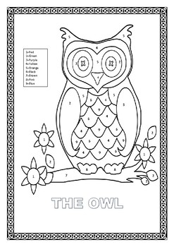 Color by Number Owl Coloring Page FREE Printable – The Art Kit