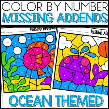 Download Color by Number |missing addends| OCEAN Themed | Math ...